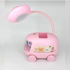 Resim abnturk Pembe Renk Astronot Uzay Araçlı Kalemlikli 4 Modlu Led Işıklı Şarjlı Çocuk Masa Lambası 