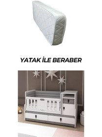 Resim Patiko Furniture R 131 Berlin Büyüyebilen Yataklı Beşik Beyaz - Gri 