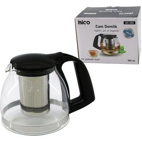 Resim 900ml Cam Demlik Çelik Süzgeçli - Plastik Kulp - Kapak - Krom Çerçeve 5468 Çok Renkli 