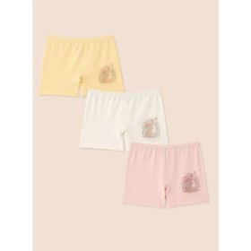 Resim Natuline Kız Çocuk Organik Pamuklu Likralı Boxer Rabbit 3'lü Paket Pembe - Pembe / 1-2 Yaş 
