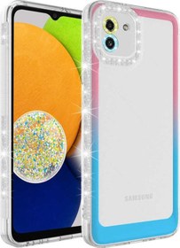 Resim Galaxy A03 Ile Uyumlu Kılıf Taşlı Ve Renk Geçiş Tasarımlı Lens Korumalı Park Kapak 