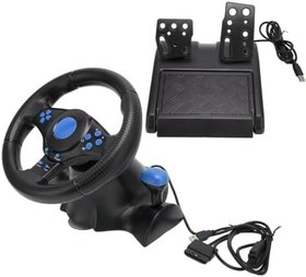 Resim Titreşimli 4in1 Oyun Direksiyon Seti, Bilgisayar/Xbox 360/PS3/PS2 Uyumlu, USB Bağlantılı, Pedal Dahil 