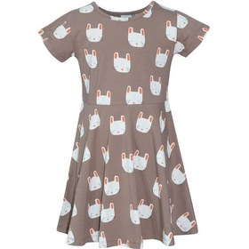 Resim Lovetti Kız Çocuk Sleepy Bunny Desen Kısa Kol Kloşe Etek Elbise 5910-146 Çok Renkli 