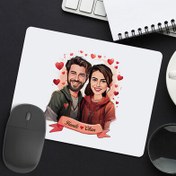 Resim Çiftlere Özel Büyük Aşkımız Karikatürlü Mousepad 