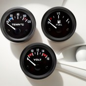 Resim Araba Ölçer 12V Otomobil Araba Göstergesi 2in/52mm Su Sıcaklığı Siyah Kabuklu Araba Ölçer Sensörlü Su Sıcaklığı 