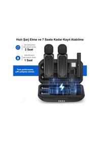 Resim Hepa Merz R 42 Apple iPhone Uyumlu iPad Type c Çiftli Yüksek Kaliteli Kablosuz Yaka Mikrofonu 
