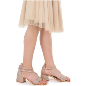 Resim Kiko Kids Pisar Günlük Kız Çocuk 4 Cm Topuklu Sandalet Abiye Ayakkabı Bakır Bakır 