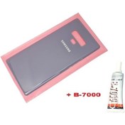 Resim Samsung Galaxy Note 9 Arka Pil Batarya Kapağı Cam+b-7000 Orkide Mavi 