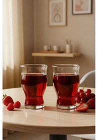 Resim Snippy Duo - 2'li Meşrubat Ve Kokteyl Bardağı Büyük Boy Cam Bardak 500 Ml Cam 