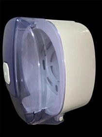 Resim içten Çekmeli büyük boy Kağıt Havlu Dispenseri, Şeffaf Mavi ve Beyaz, Duvar Montajlı 