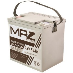Resim MAZ Akü 12 Volt 55 Amper (Ah) Deep Cycle Jel Akü (Yeni Üretim) 