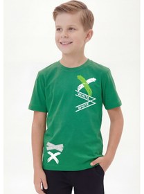 Resim Fyk Kids 3'lü White Yazı Baskılı Yuvarlak Yaka Kısa Kollu Erkek Çocuk Yazlık Tişört Gri - Turuncu 