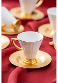 Resim Acar Alice Porselen 6 Lı Fincan Seti 90 ml Beyaz Koh-05011 