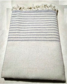 Resim Mandaş Pamuklu Kaymaz Hasır Dokuma Koltuk-çekyat Örtüsü 180x220 - Krem Gri Yeni Krem - Gri 