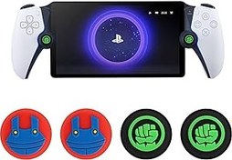 Resim Qoosea Playstation Portal için Başparmak Kavrama Kapakları Yumuşak Silikon Joystick Kapakları Playstation Portal Düğme Kapakları PS5 Portal Denetleyicili Kapaklar Kaymaz PS5 Analog Çubuk Kapak 2 Çift 