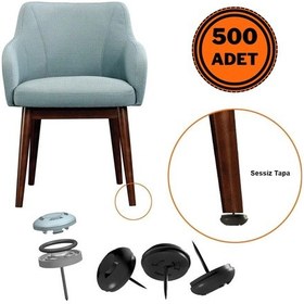 Resim 500 Adet Silentplug Sessiz Tapa Masa Sandalye Çivili Polygrid Siyah Siyah 