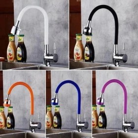 Resim Tp Renkli Oynar Başlıklı Silikonlu Musluk Başlığı Kubar Su Tasarruflu Musluk Başlığı ( Lisinya ) 