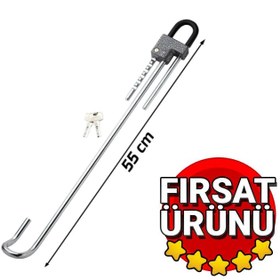 Resim Drs tuning Oto Baston Kilit Çelik Gövde Anahtarlı Direksiyon Kilit 