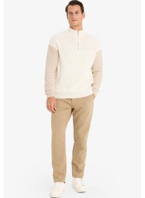 Resim DeFacto Regular Fit Normal Kesim Kumaş Pantolon Cepli Düz Paça E2937AX24WNBG198 