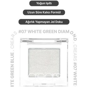 Resim Cre'ars Yoğun Işıltılı Jel Yapılı Tekli Far Diamond Glow Eyeshadow 07 White Green Diamond 