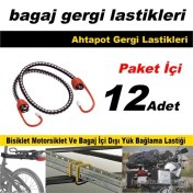 Resim Kancalı Çok Amaçlı Bagaj Yük Bağlama Lastiği 12 Adet 41184 