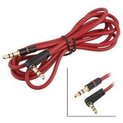 Resim Aux Kablo - Kırmızı - 3.5 Mm Stereo - 90 Derece Erkek - Erkek - 1 