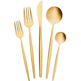 Resim Karaca Orion 30 Parça 6 Kişilik Çatal Kaşık Bıçak Takımı Matte Gold 