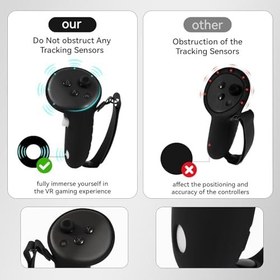 Resim Compatible with Meta Quest 3 Accessories, VR Silicone Face Cover, VR Shell Cover,Touch Controller Grips Cover,Protective Lens Cover 