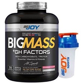 Resim Bigjoy Bigmass Çilek Aromalı 3000 gr Mass Gainer Karbonhidrat Tozu 30 Servis 