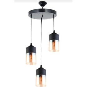 Resim Riolight Üçlü Camlı Sarkıt Avize Çap:30 Cm 