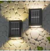 Resim Yeni Model Solar çift Taraflı Duvar Lambası Güneş Enerjili Aydınlatma Dekorasyon Aplik Işık (2 Adet) ONRT