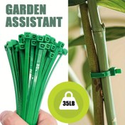 Resim 100 adet/500 adet Yeşil Ağır Hizmet Bağları Bahçecilik Zip Bağları Çok Fonksiyonlu Bahçecilik Naylon Kablo Bağı Bağlama Hattı Bağları Kendinden Kilitleme Kablo Bağları Dekoratif Yapraklar Ölü Asma Bağları Boru Hatları Bitki Bağları 