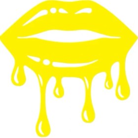 Resim Reysa Tasarım Dudak Sarı 17X17 cm 