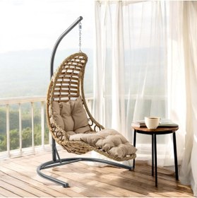 Resim Capri Swing Bodrum Tekli Rattan Bahçe Salıncağı | Balkon Salıncağı 