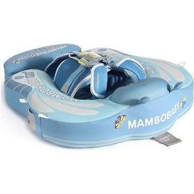 Resim Mambobaby Yüzme Simidi - Blue Butterfly Dreams, Emniyetli, Gölgelikli Ve Ayak Destekli 