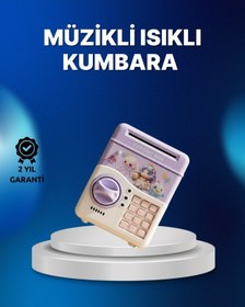 Resim Mor Otomatik Para Girişli Elektronik Şifreli Kumbara 