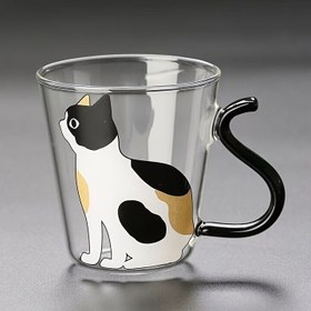 Resim Yüksek Borosilikat Cam Kedi Kupası 250ml | Isı ve Soğuğa Dayanıklı | Yeniden Kullanılabilir, Yüksek Kaliteli Pembe Saplı | Sıcak ve Soğuk İçecekler için Çok Amaçlı Mutfak ve Yemek Kabı | Sevimli Hayvan Baskılı Tasarım 