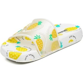 Resim Meyveli Çilek Ananas Kaydırmaz Taban Günlük Banyo Bahçe Plaj Havuz Çocuk Terliği Sarııııı Meyvelii 