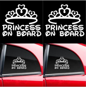 Resim hediyenebak Princess On Board Araba, Motorsiklet, Kask, Laptop, Cam Sticker 17x14 Cm 