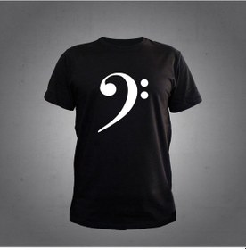 Resim Herşey Nota Fa Anahtar Siyah T-shirt Unisex 001 