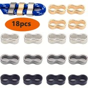 Resim 18 Adet Metal X Şekilli Ayarlanabilir Tokalar - Çok Renkli Kaymaz Kablo Bağları ve Bantlar DIY El İşleri, Çanta Kapakları, Giysi Aksesuarları için Dayanıklı Güvenli Bağlantı Elemanları 
