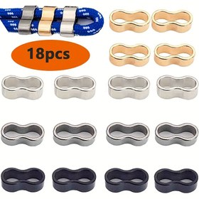 Resim 18 Adet Metal X Şekilli Ayarlanabilir Tokalar - Çok Renkli Kaymaz Kablo Bağları ve Bantlar DIY El İşleri, Çanta Kapakları, Giysi Aksesuarları için Dayanıklı Güvenli Bağlantı Elemanları 