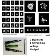 Resim El Üstü Ve Parmak İçin Geçici Dövme Seti 3 Tüp Kına Ve Fırça Hediyeli 