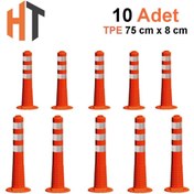 Resim Hayat Trafik Delinatör Seti 75 x 8 cm TPE - Soketli-10 Adet 