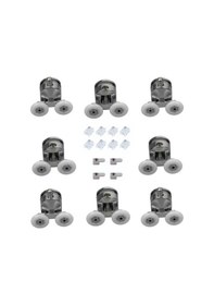 Resim Duşakabin Tekerleği Rulman Metal Gövde 8 Li Set Teker Çapı 24 Mm Krom 