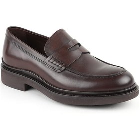 Resim Libero Lz5009 Geniş Kalıp %100 Hakiki Antik Deri Kalın Tabanlı Kadın Loafer Kahve 