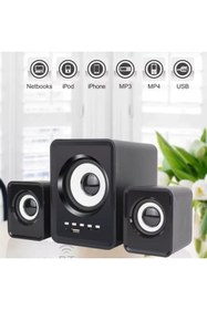 Resim LEERFEI 2+1 Mini Hoparlör Pc/tv/telefon Uyumlu Bluetooth Lu Ses Sistemi Speaker 