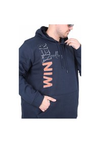 Resim Moc Grande Mocgrande Büyük Beden Kapüşonlu Sweat Double Face Winter 25700 Lacıvert Lacivert 