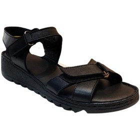 Resim Neon Akm-026 Kadın Siyah Hakiki Deri Sandalet - 36 Siyah 