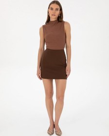 Resim Pierre Cardin Kadın Koyu Kahverengi Etek Dokuma 50318251-vr084 Koyu Kahverengi 